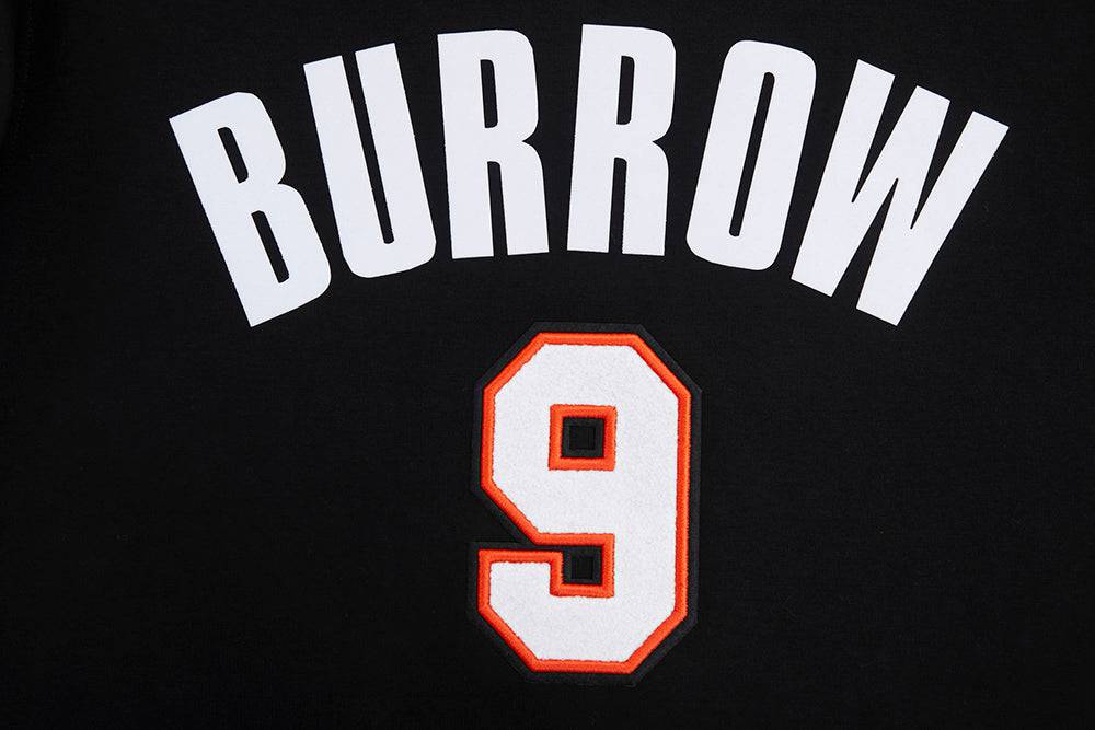 NFL CINCINNATI BENGALS JOE BURROW #9 Men T-Shirt (BLACK/ORANGE) product image 5, provided for visual reference and product