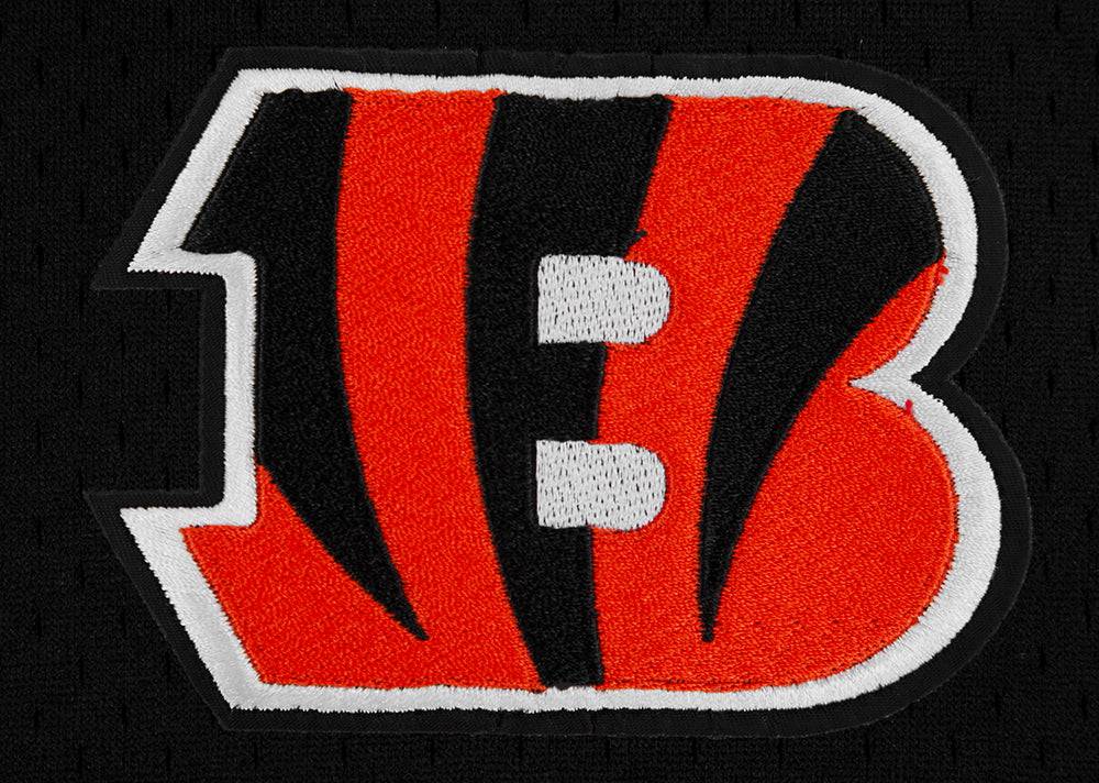 NFL CINCINNATI BENGALS JOE BURROW #9 Men MESH BUTTON DOWN SHIRT (BLACK/ORANGE) product image 7, provided for visual