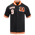 NFL CINCINNATI BENGALS JOE BURROW #9 CLASSIC Men WARM UP JACKET (BLACK/ORANGE) product image 1, provided for visual