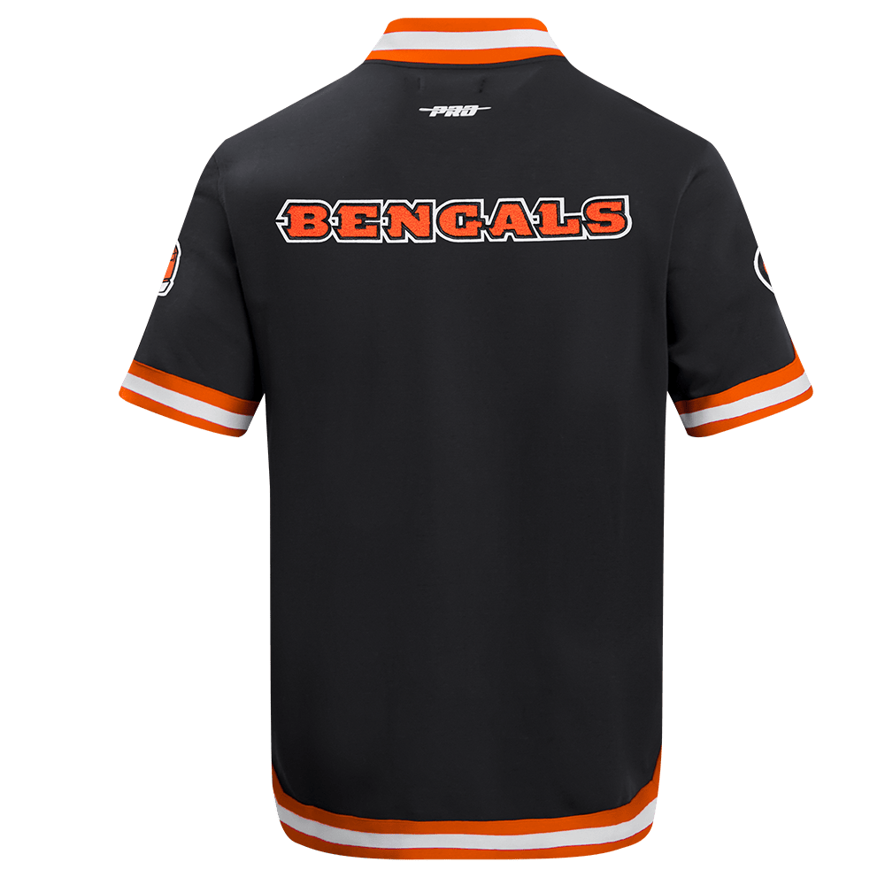 NFL CINCINNATI BENGALS JOE BURROW #9 CLASSIC Men WARM UP JACKET (BLACK/ORANGE) product image 3, provided for visual