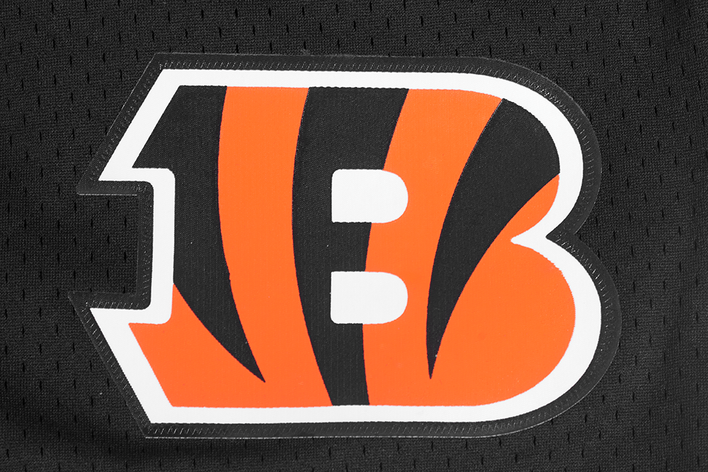 NFL CINCINNATI BENGALS JOE BURROW #9 MESH Men SHORT (BLACK/ORANGE) product image 5, provided for visual reference and