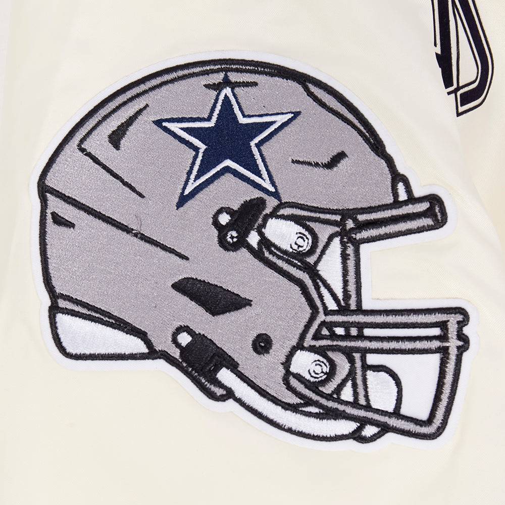 NFL DALLAS COWBOYS PARADISE Men SATIN JACKET (EGGSHELL/ BLACK) product image 8, provided for visual reference and product