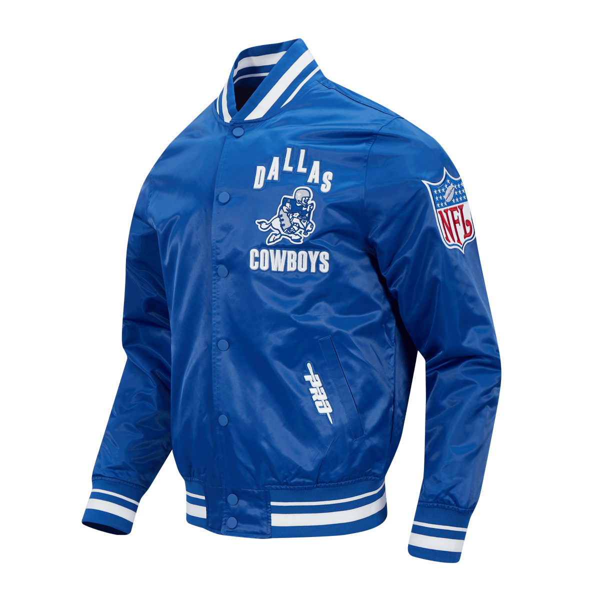 NFL DALLAS COWBOYS ON TOP Men SATIN JACKET (DODGER BLUE) product image 3, provided for visual reference and product detail