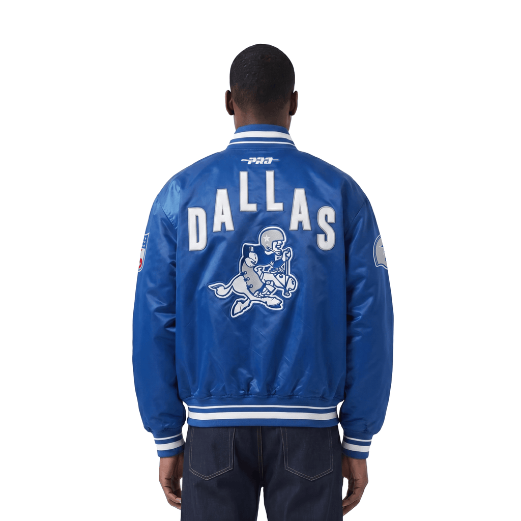 NFL DALLAS COWBOYS ON TOP Men SATIN JACKET (DODGER BLUE) product image 2, provided for visual reference and product detail