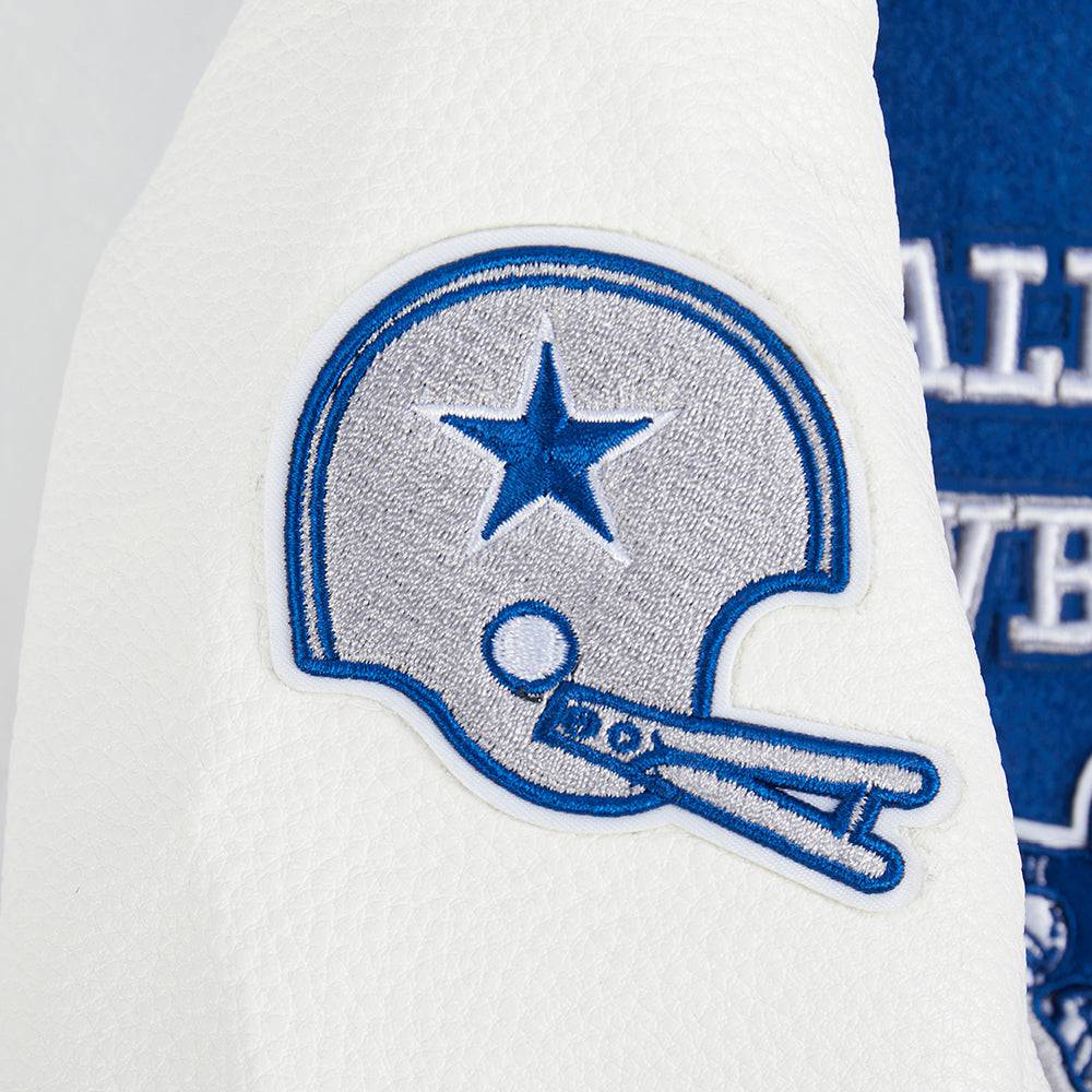 NFL Dallas Cowboys Retro Classic Little Boy'S Rib Wool Varsity Jacket (Dodger Blue/White) product image 10, provided for