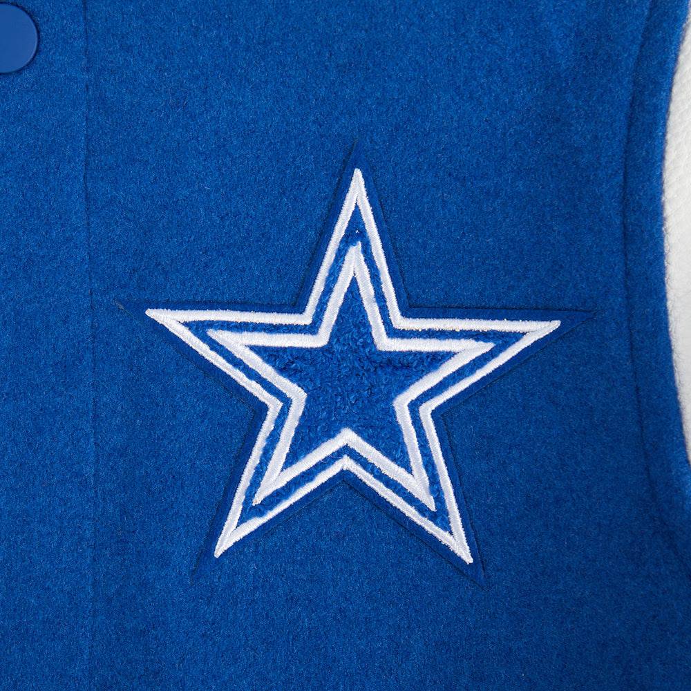 NFL Dallas Cowboys Retro Classic Little Boy'S Rib Wool Varsity Jacket (Dodger Blue/White) product image 6, provided for