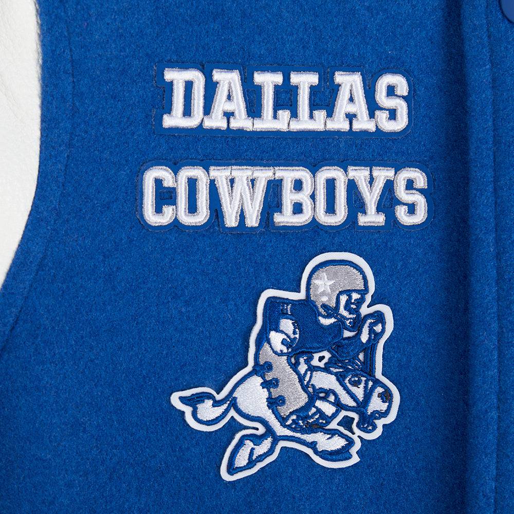 NFL Dallas Cowboys Retro Classic Little Boy'S Rib Wool Varsity Jacket (Dodger Blue/White) product image 7, provided for