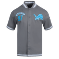 NFL DETROIT LIONS CLASSIC CHENILLE Men BUTTON DOWN (GRAY) product image 1, provided for visual reference and product detail
