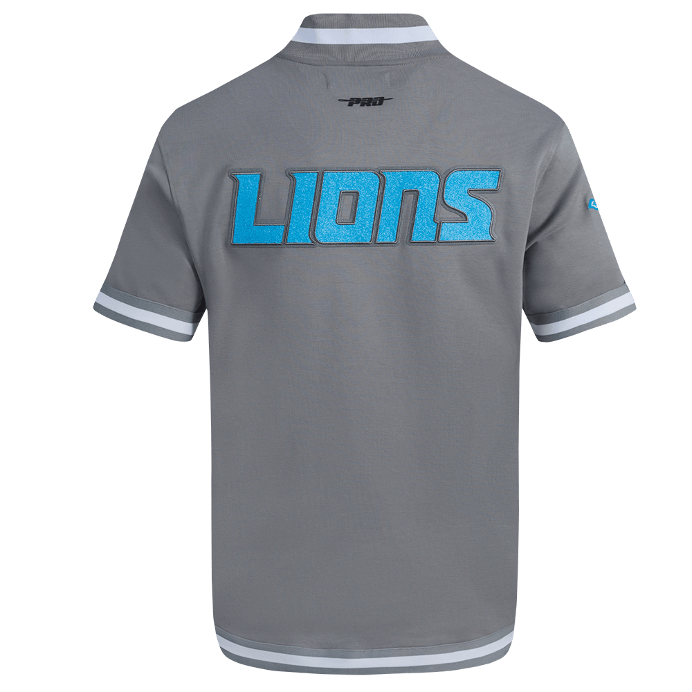 NFL DETROIT LIONS CLASSIC CHENILLE Men BUTTON DOWN (GRAY) product image 3, provided for visual reference and product detail