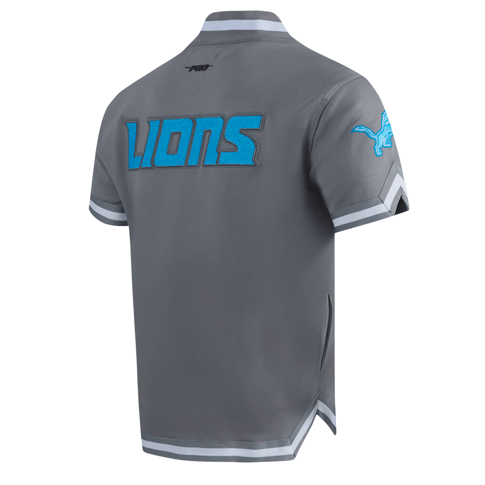 NFL DETROIT LIONS CLASSIC CHENILLE Men BUTTON DOWN (GRAY) product image 4, provided for visual reference and product detail