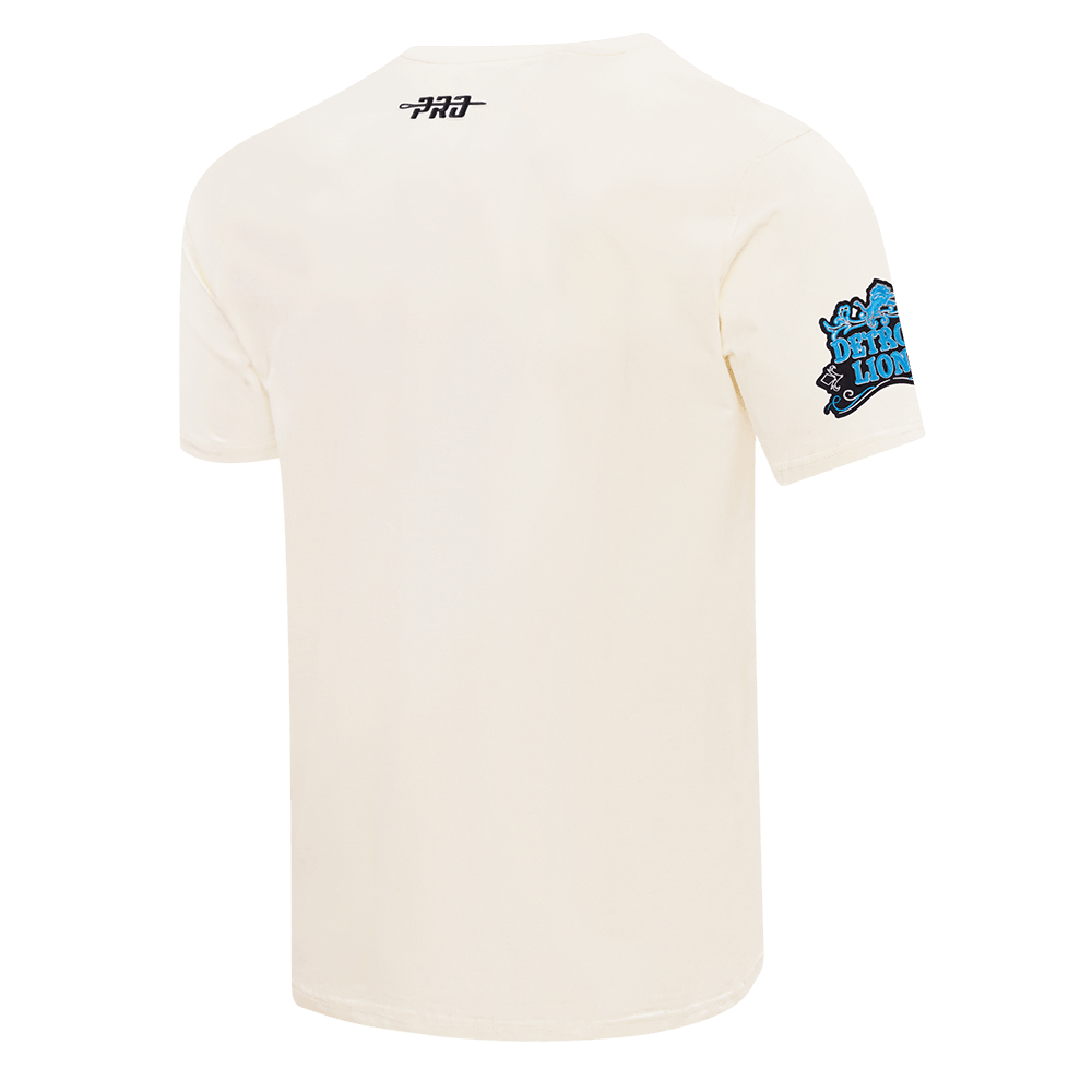 NFL DETROIT LIONS REBEL ATHLETICS STACKED LOGO Men SJ T-Shirt (EGGSHELL) product image 13, provided for visual reference and