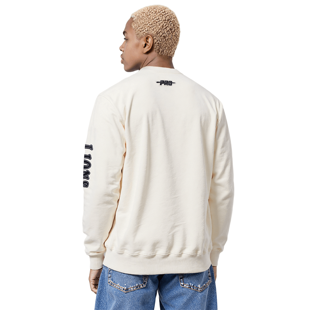 NFL DETROIT LIONS REBEL ATHLETICS Men FLC CREWNECK (EGGSHELL) product image 9, provided for visual reference and product