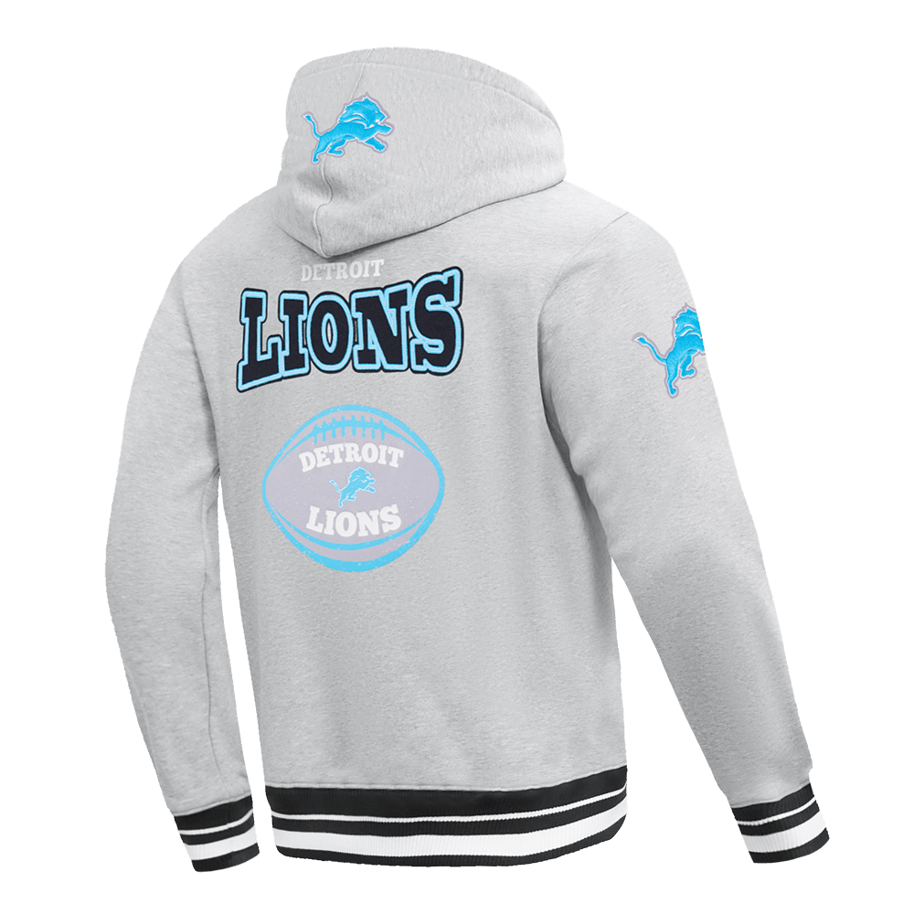 NFL DETROIT LIONS DAY ONE Men PULL OVER HOODIE (HEATHER GRAY/BLACK) product image 4, provided for visual reference and