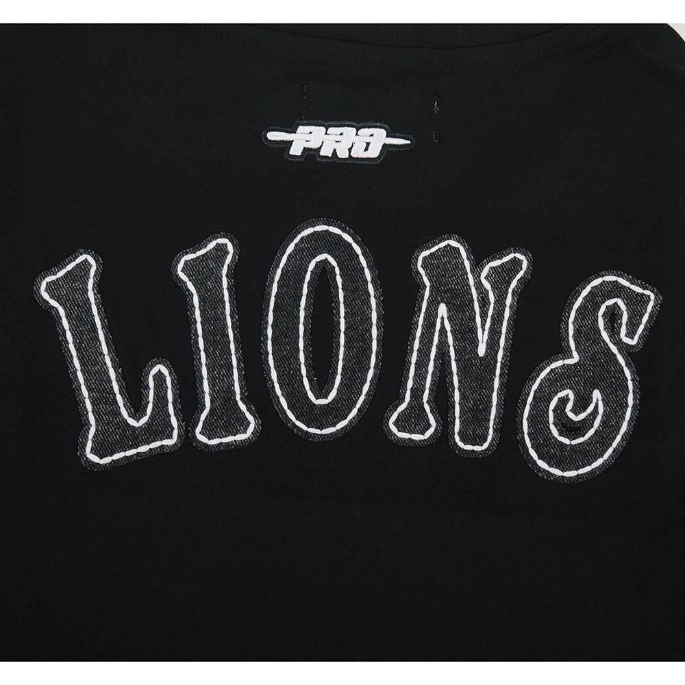 NFL DETROIT LIONS REBEL ATHLETICS Women BABY DOLL T-Shirt (BLACK) product image 5, provided for visual reference and product