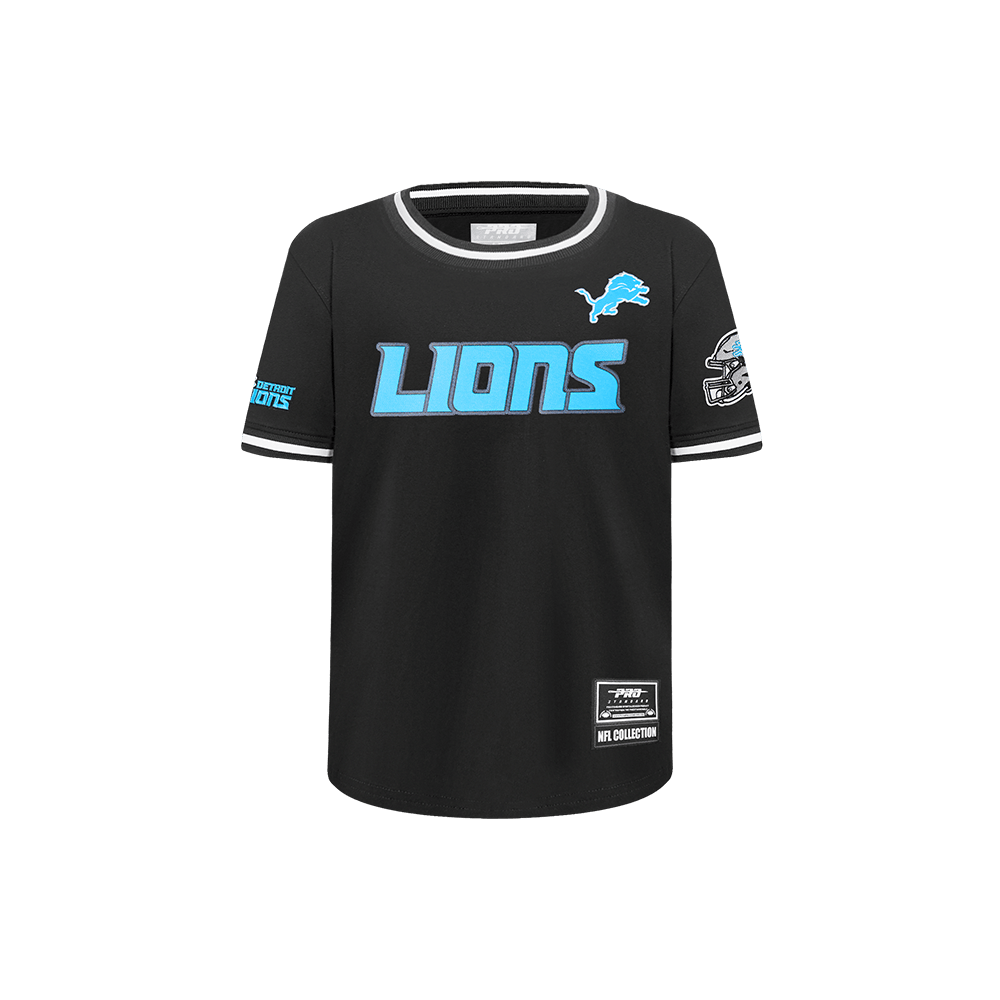 NFL DETROIT LIONS CLASSIC LITTLE BOY'S SHORT SLEEVE MESH T-Shirt (BLACK) product image 1, provided for visual reference and