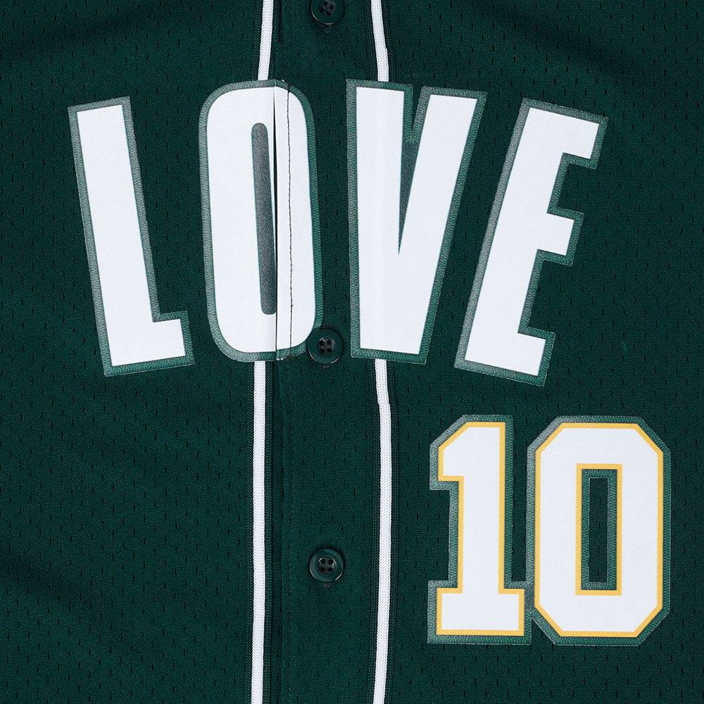 NFL GREEN BAY PACKERS JORDAN LOVE #10 CLASSIC Men MESH BUTTON DOWN SHIRT (FOREST GREEN) product image 6, provided for visual