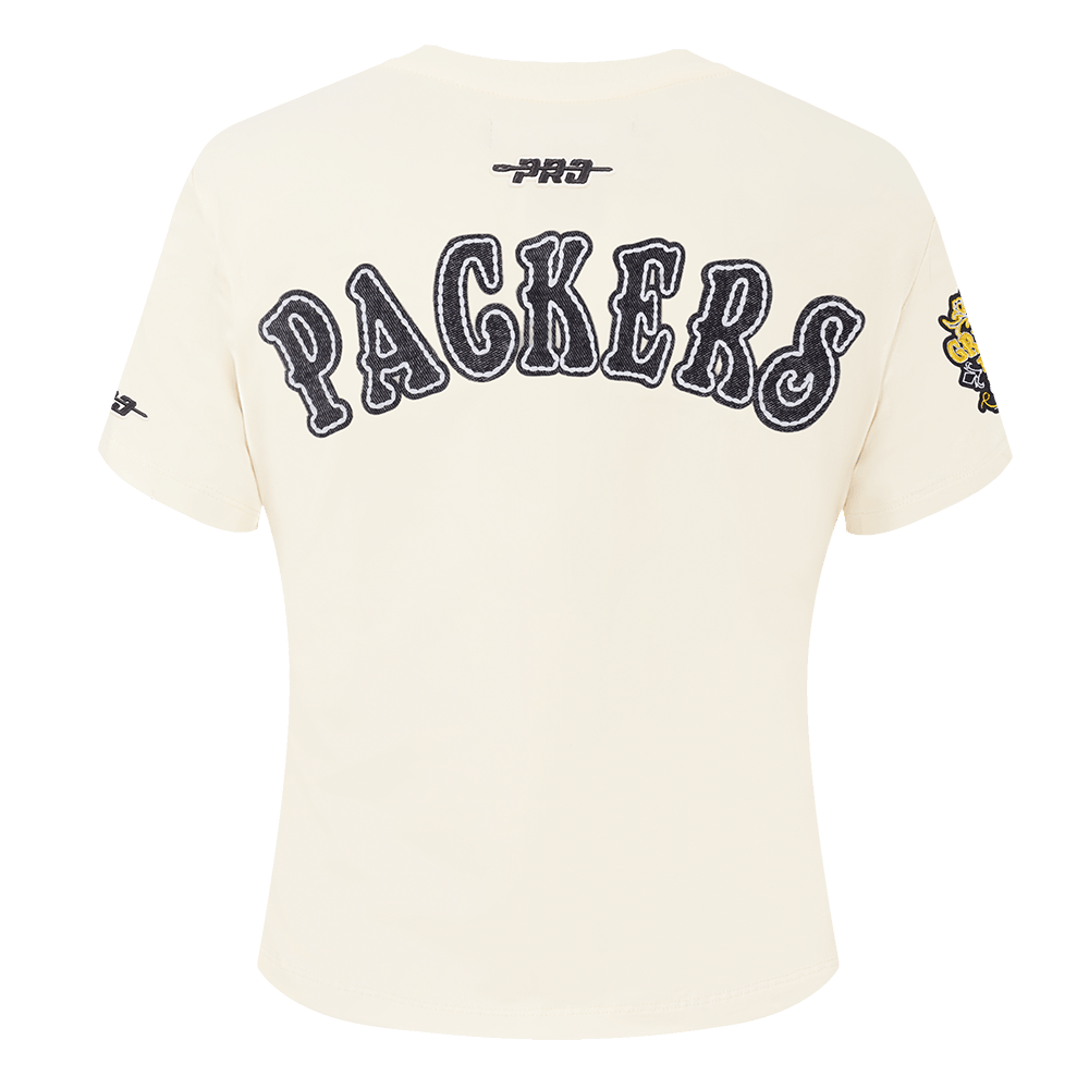 NFL GREEN BAY PACKERS REBEL ATHLETICS Women BABY DOLL T-Shirt (EGGSHELL) product image 7, provided for visual reference and