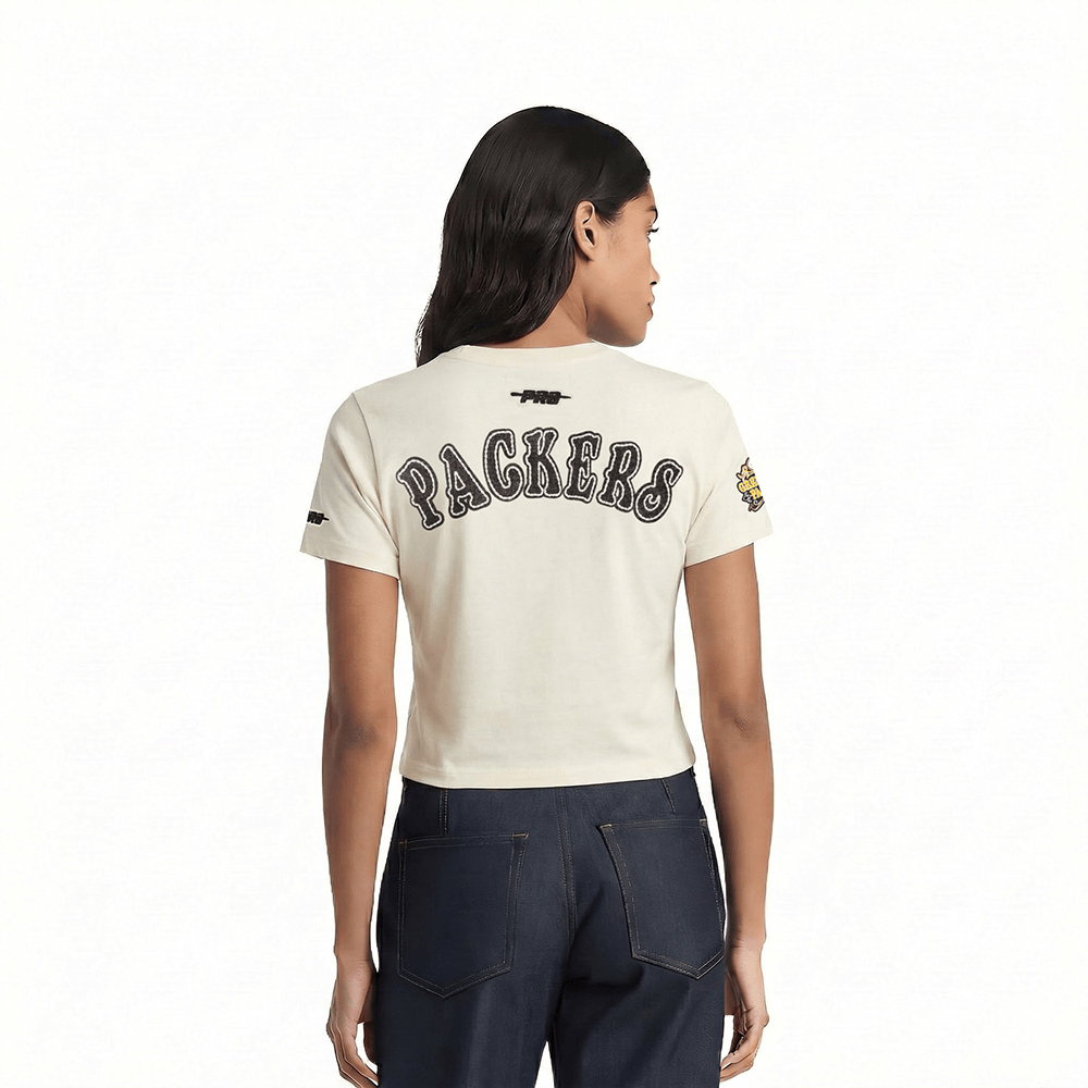 NFL GREEN BAY PACKERS REBEL ATHLETICS Women BABY DOLL T-Shirt (EGGSHELL) product image 2, provided for visual reference and