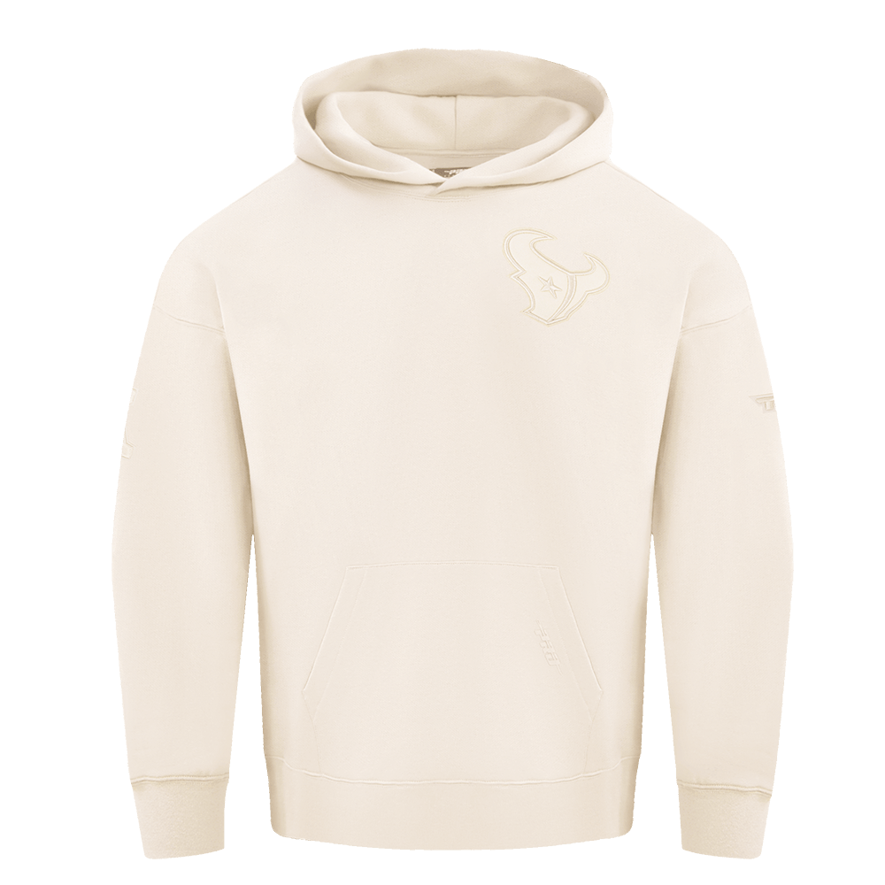 NFL HOUSTON TEXANS NEUTRAL Men DROP SHOULDER PULLOVER HOODIE (EGGSHELL) product image 1, provided for visual reference and