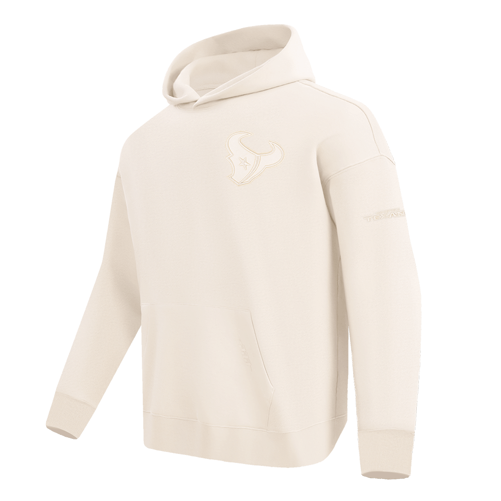 NFL HOUSTON TEXANS NEUTRAL Men DROP SHOULDER PULLOVER HOODIE (EGGSHELL) product image 2, provided for visual reference and