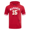 NFL KANSAS CITY CHIEFS PATRICK MAHOMES #15 Men SHORT SLEEVE PULLOVER HOODIE (RED) product image 1, provided for visual