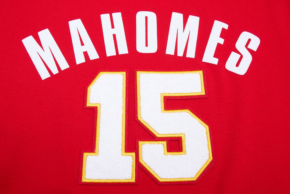 NFL KANSAS CITY CHIEFS PATRICK MAHOMES #15 Men SHORT SLEEVE PULLOVER HOODIE (RED) product image 5, provided for visual