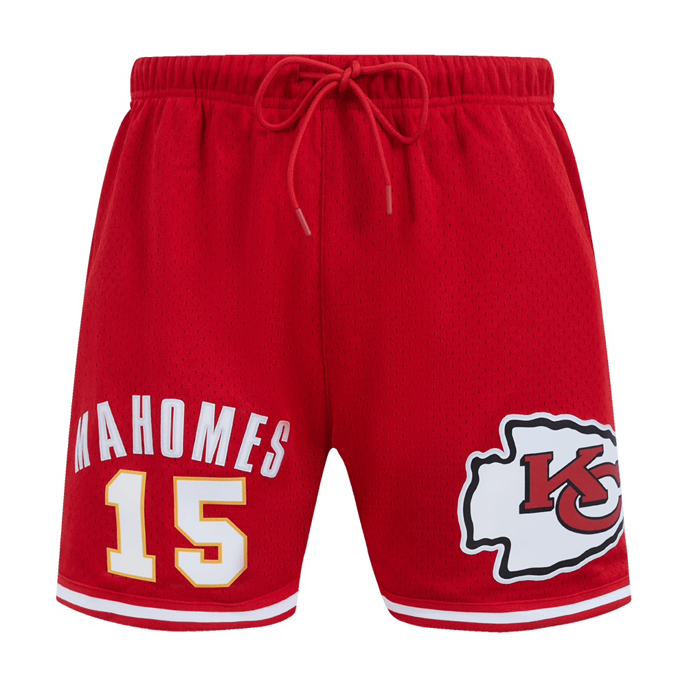 NFL KANSAS CITY CHIEFS PATRICK MAHOMES #15 Men MESH SHORT (RED) product image 2, provided for visual reference and product