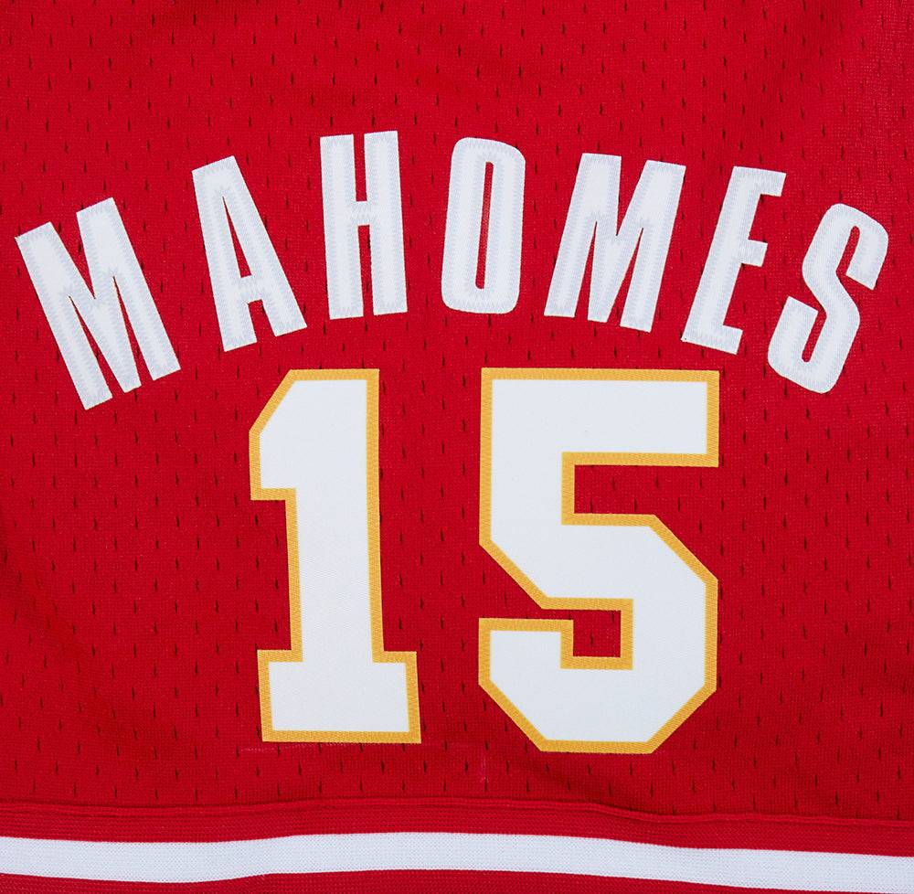 NFL KANSAS CITY CHIEFS PATRICK MAHOMES #15 Men MESH SHORT (RED) product image 5, provided for visual reference and product