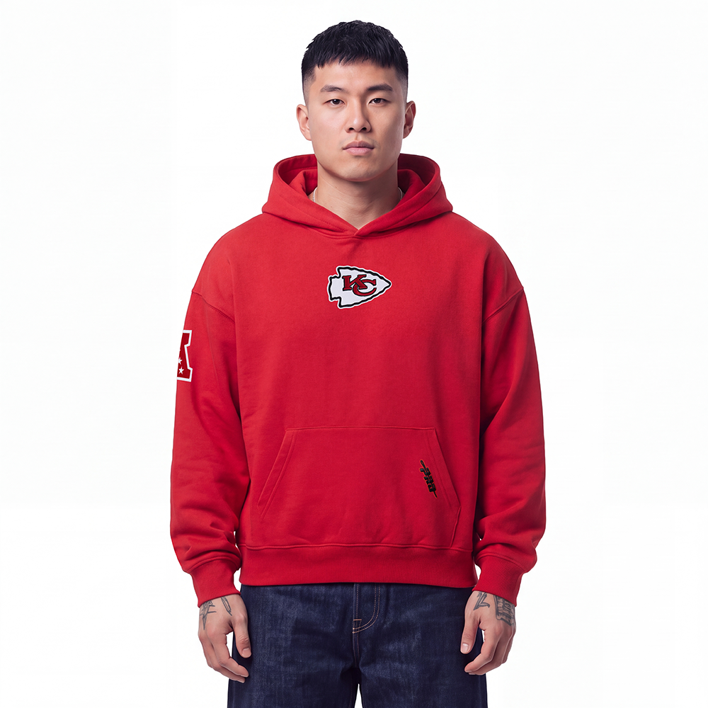 NFL KANSAS CITY CHIEFS PLAYBACK Men PULL OVER HOODIE (RED) product image 1, provided for visual reference and product detail