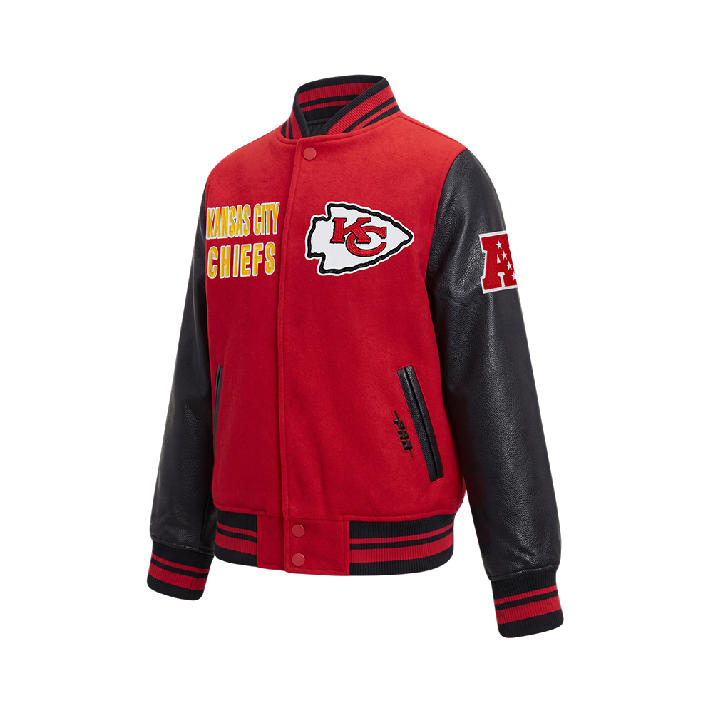 NFL Kansas City Chiefs On Top Big Boy'S Varsity Jacket (Red/Black) product image 3, provided for visual reference and