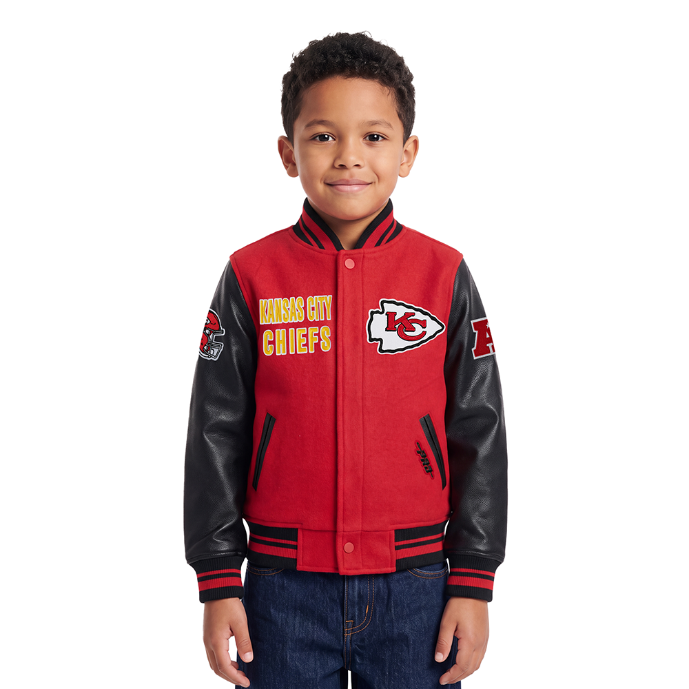NFL Kansas City Chiefs On Top Big Boy'S Varsity Jacket (Red/Black) product image 1, provided for visual reference and
