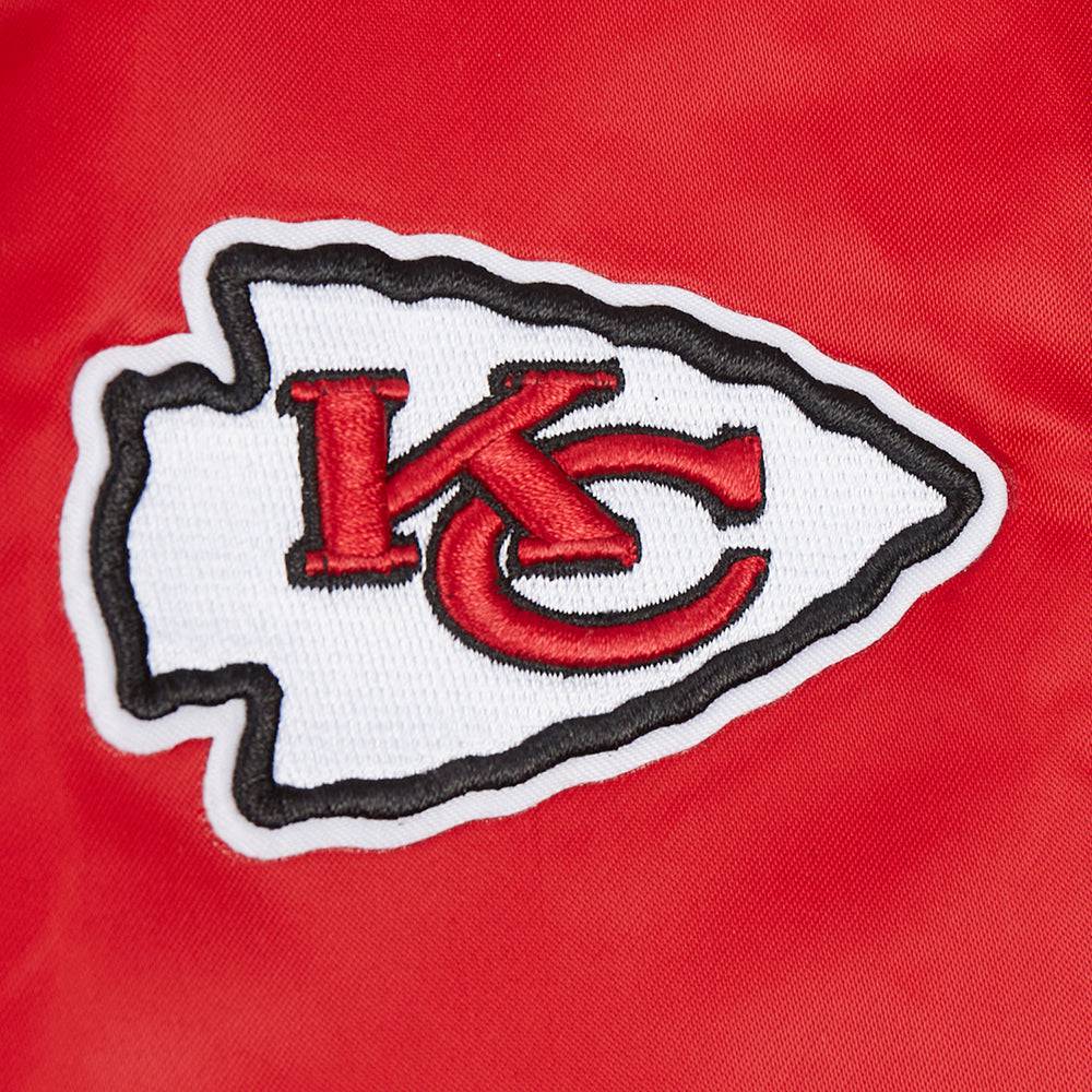 NFL KANSAS CITY CHIEFS SCRIPT TAIL Women SATIN JACKET (RED) product image 7, provided for visual reference and product