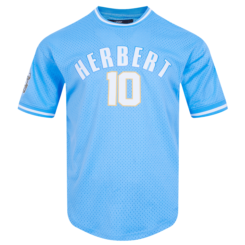 NFL LOS ANGELES CHARGERS JUSTIN HERBERT #10 Men MESH T-Shirt (UNIVERSITY BLUE) product image 1, provided for visual