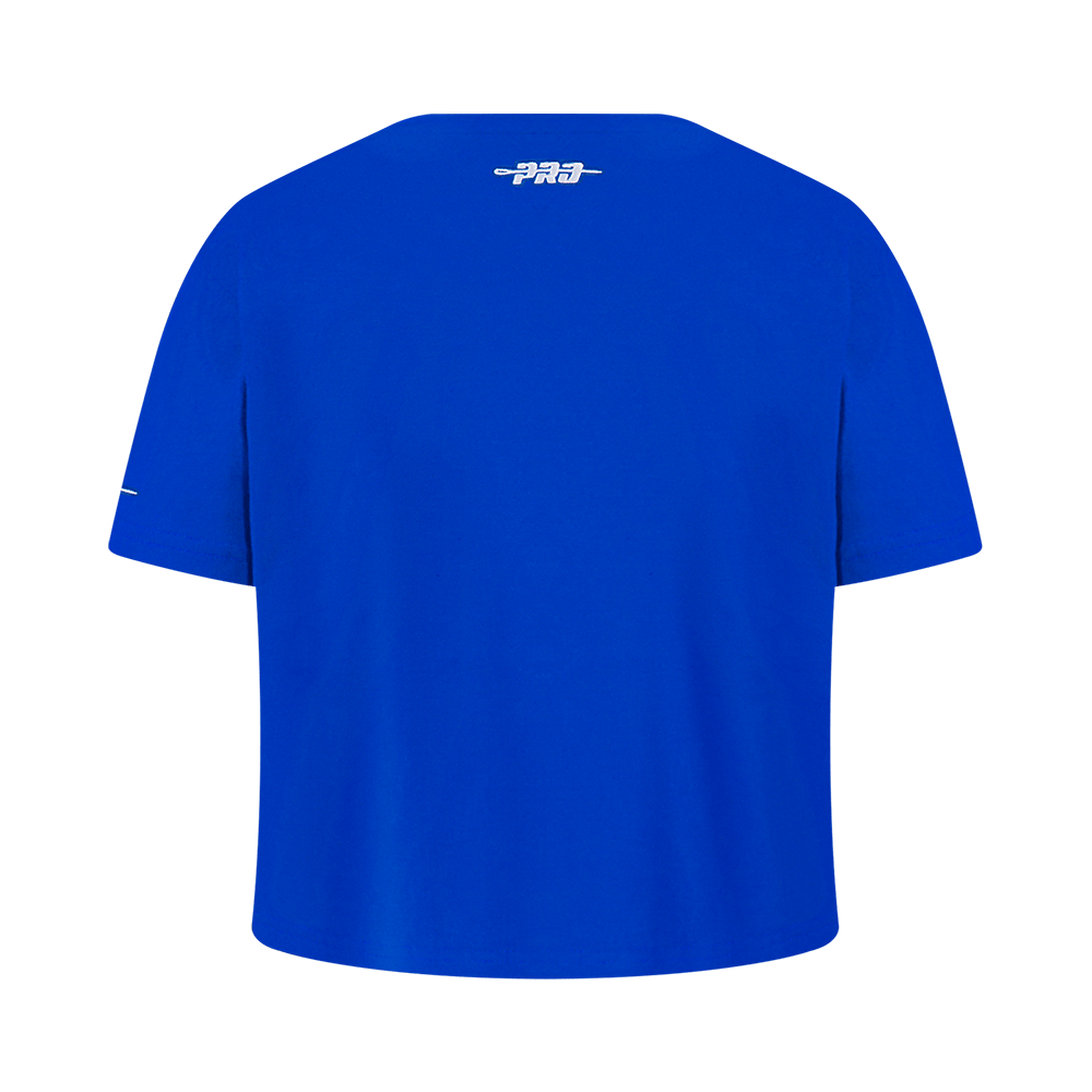 NFL LOS ANGELES RAMS RETRO CLASSIC BIG GIRL'S SHORT SLEEVE BOXY T-Shirt (ROYAL BLUE) product image 3, provided for visual