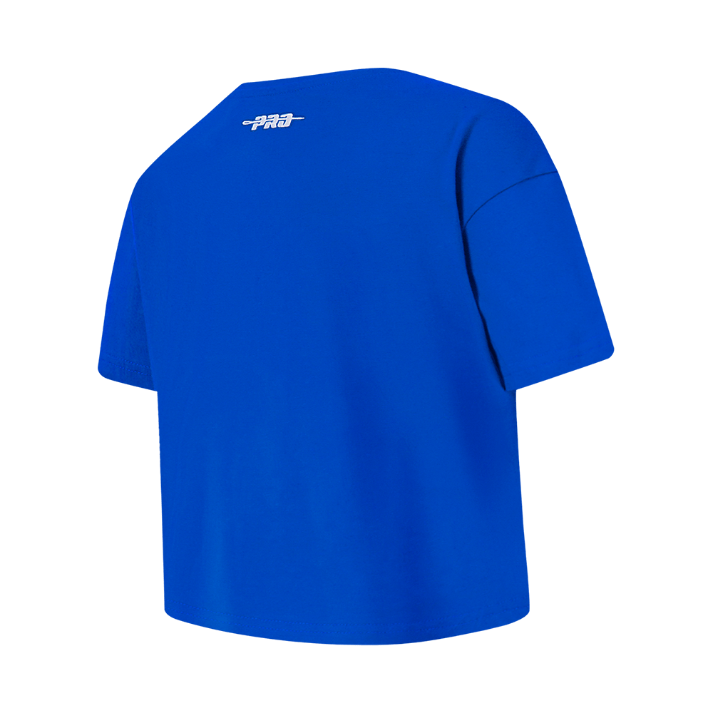 NFL LOS ANGELES RAMS RETRO CLASSIC BIG GIRL'S SHORT SLEEVE BOXY T-Shirt (ROYAL BLUE) product image 4, provided for visual