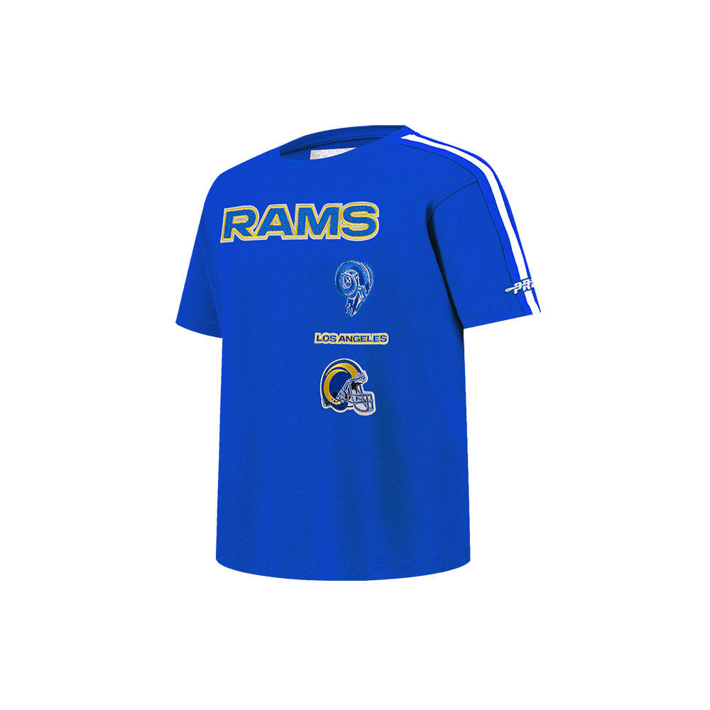 NFL LOS ANGELES RAMS RETRO CLASSIC LITTLE BOY'S SHORT SLEEVE TAPING T-Shirt (ROYAL BLUE) product image 2, provided for