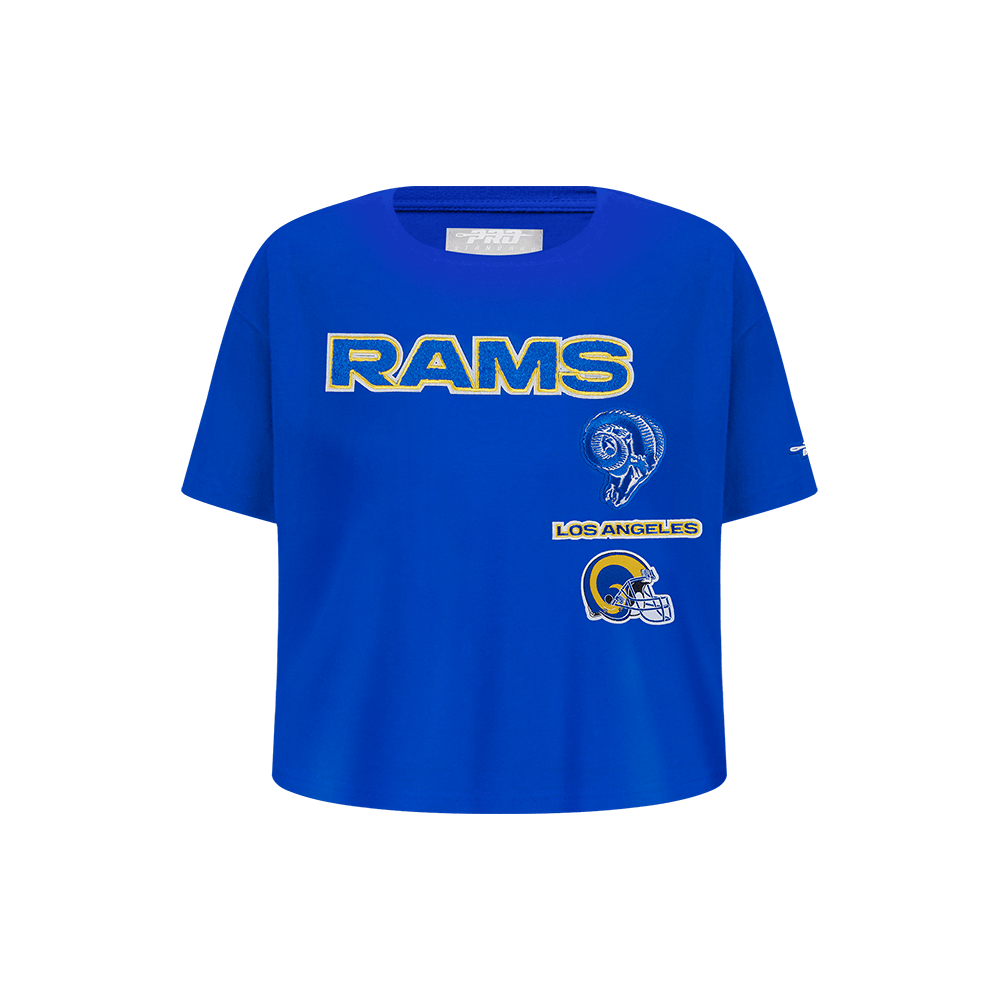 NFL LOS ANGELES RAMS RETRO CLASSIC LITTLE GIRL'S SHORT SLEEVE BOXY T-Shirt (ROYAL BLUE) product image 1, provided for visual