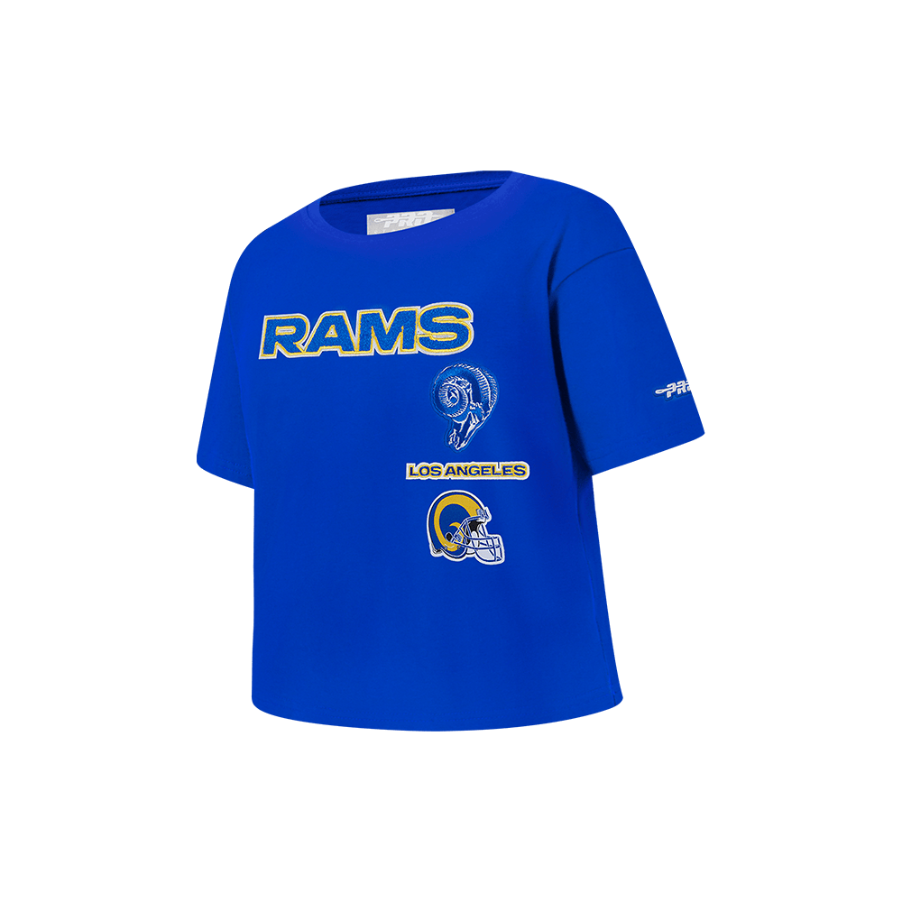 NFL LOS ANGELES RAMS RETRO CLASSIC LITTLE GIRL'S SHORT SLEEVE BOXY T-Shirt (ROYAL BLUE) product image 2, provided for visual