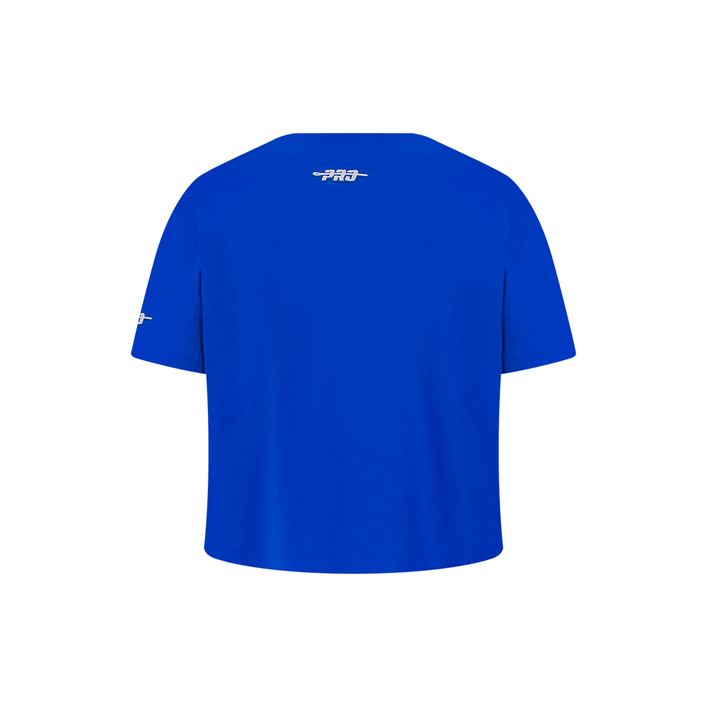 NFL LOS ANGELES RAMS RETRO CLASSIC LITTLE GIRL'S SHORT SLEEVE BOXY T-Shirt (ROYAL BLUE) product image 3, provided for visual