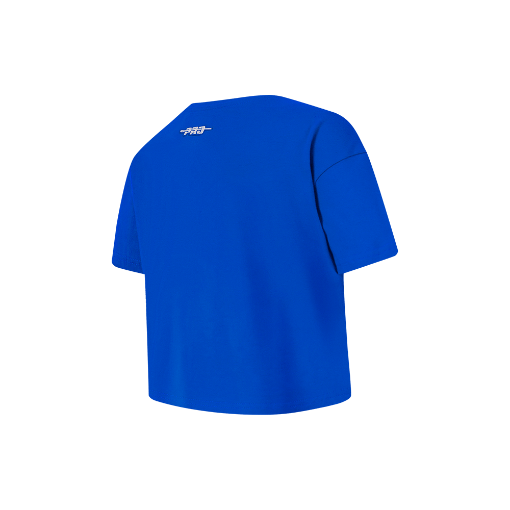 NFL LOS ANGELES RAMS RETRO CLASSIC LITTLE GIRL'S SHORT SLEEVE BOXY T-Shirt (ROYAL BLUE) product image 4, provided for visual