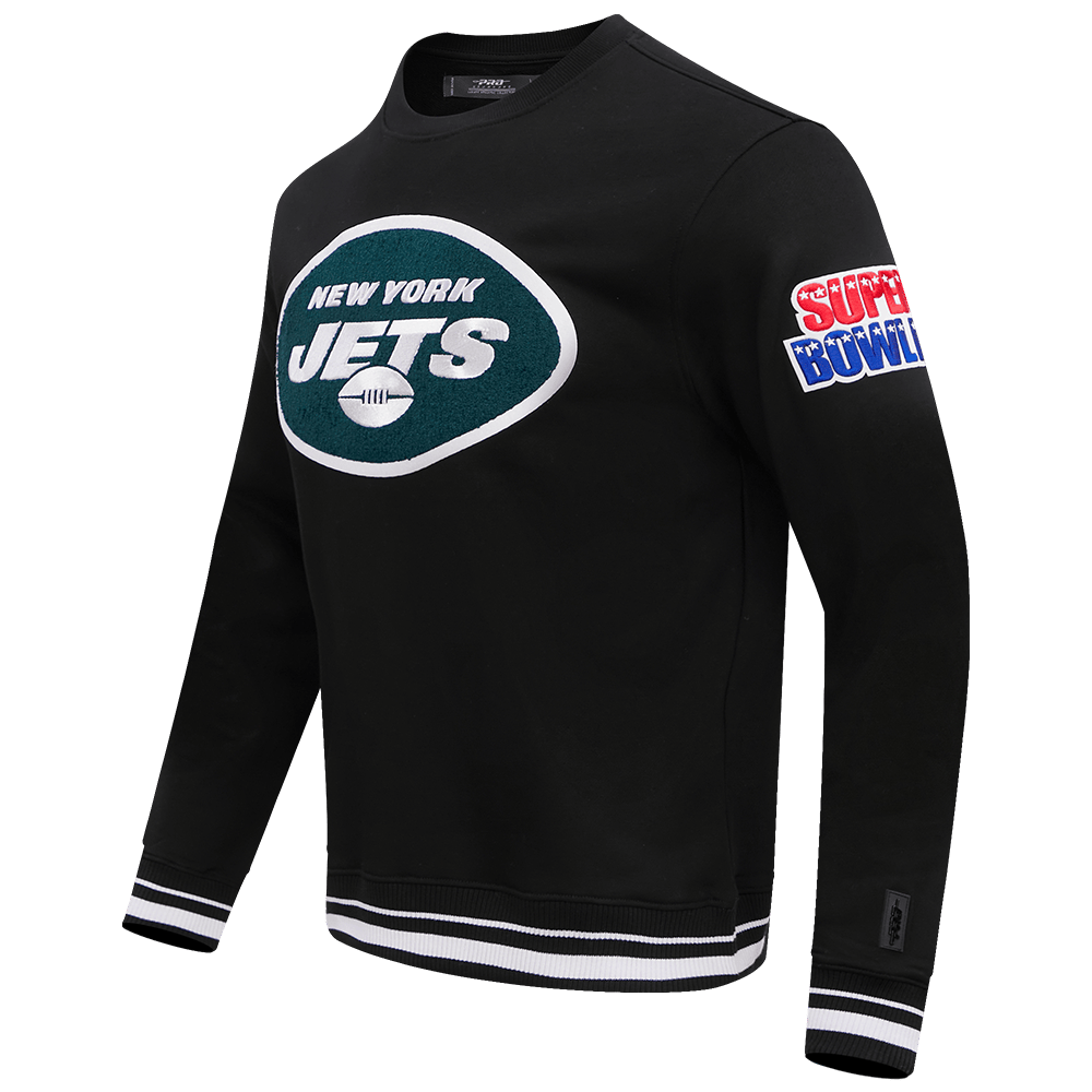 NFL NEW YORK JETS MASHUP Men RIB CREWNECK (BLACK) product image 2, provided for visual reference and product detail review