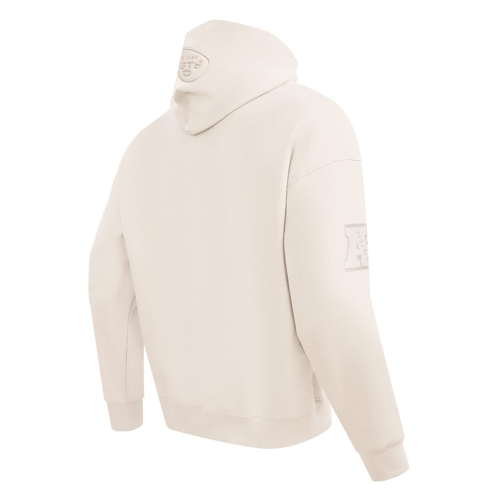 NFL NEW YORK JETS NEUTRAL Men DROP SHOULDER FLEECE PULLOVER HOODIE (EGGSHELL) product image 3, provided for visual reference