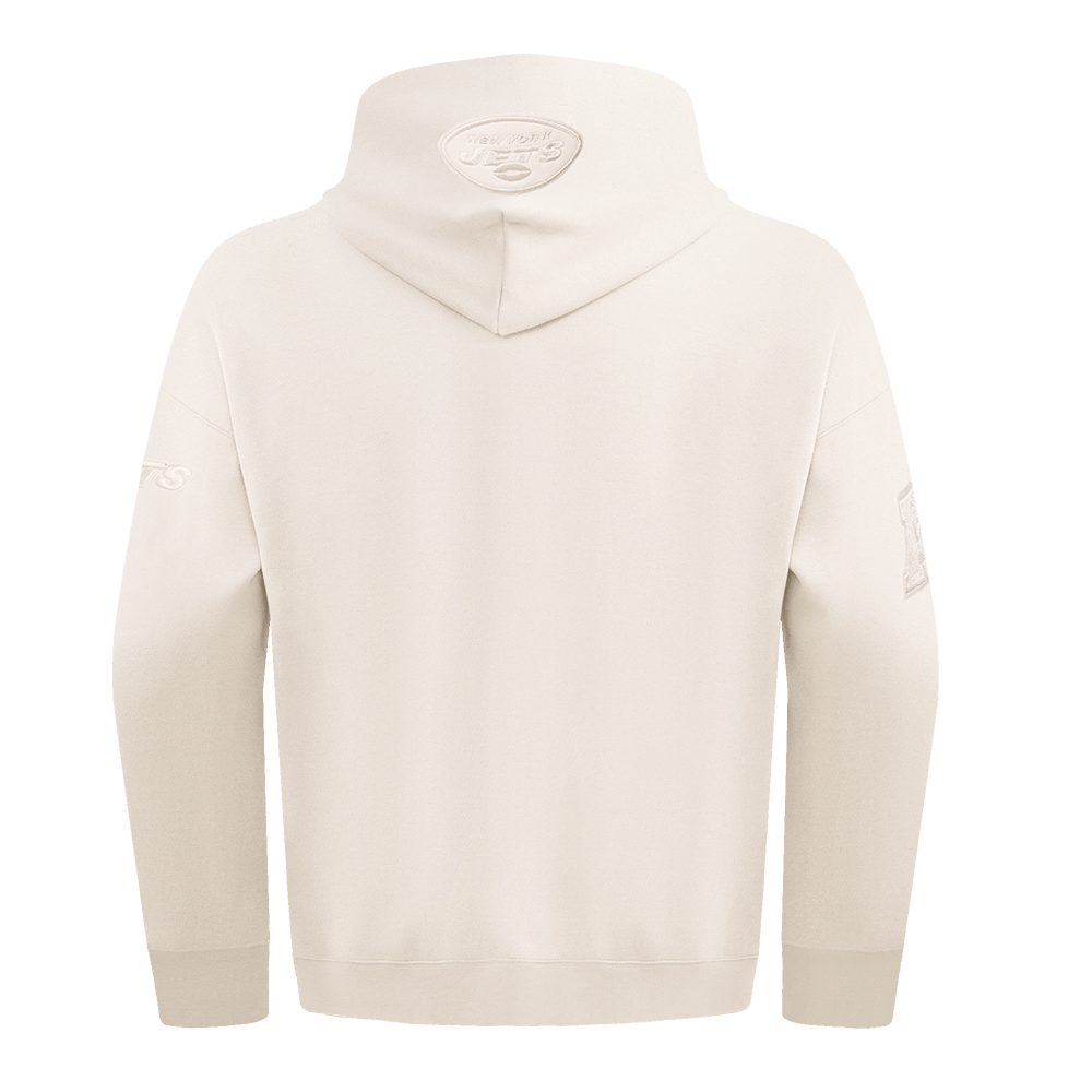 NFL NEW YORK JETS NEUTRAL Men DROP SHOULDER FLEECE PULLOVER HOODIE (EGGSHELL) product image 4, provided for visual reference