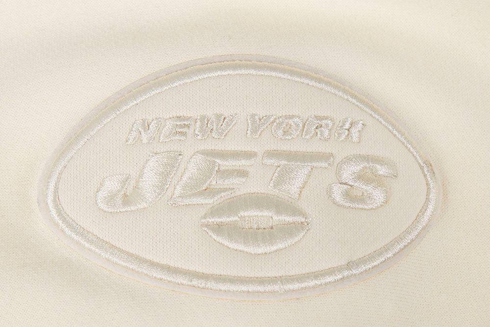 NFL NEW YORK JETS NEUTRAL Men DROP SHOULDER FLEECE PULLOVER HOODIE (EGGSHELL) product image 7, provided for visual reference