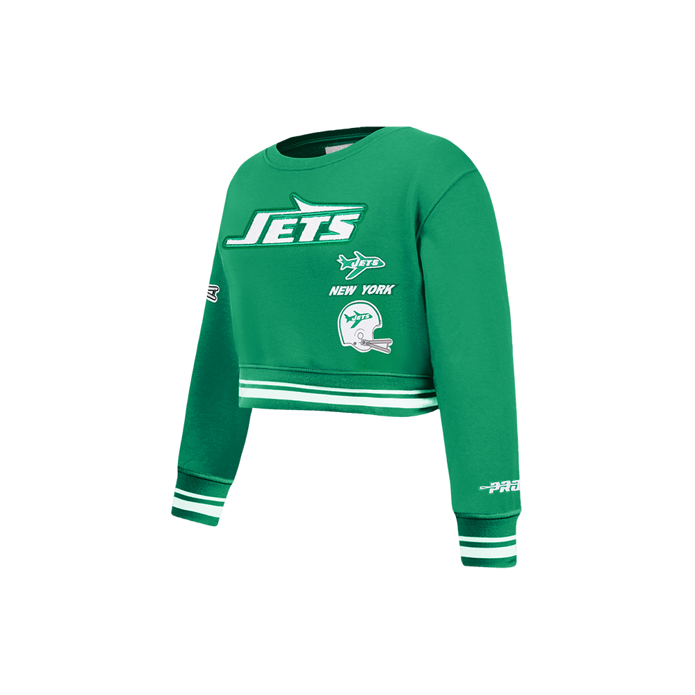 NFL New York Jets Retro Classic Little Girl'S Rib Fleece Crewneck (Kelly Green) product image 2, provided for visual