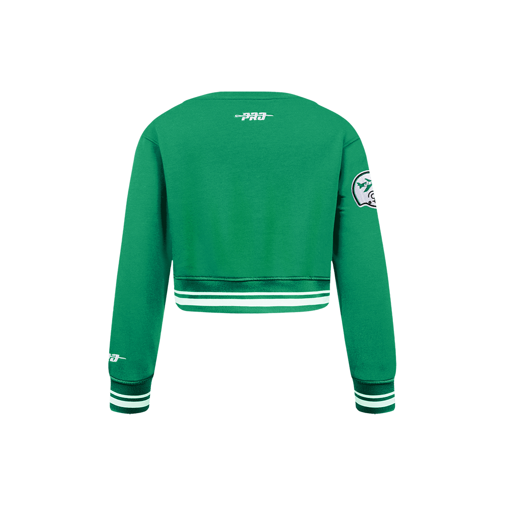 NFL New York Jets Retro Classic Little Girl'S Rib Fleece Crewneck (Kelly Green) product image 3, provided for visual