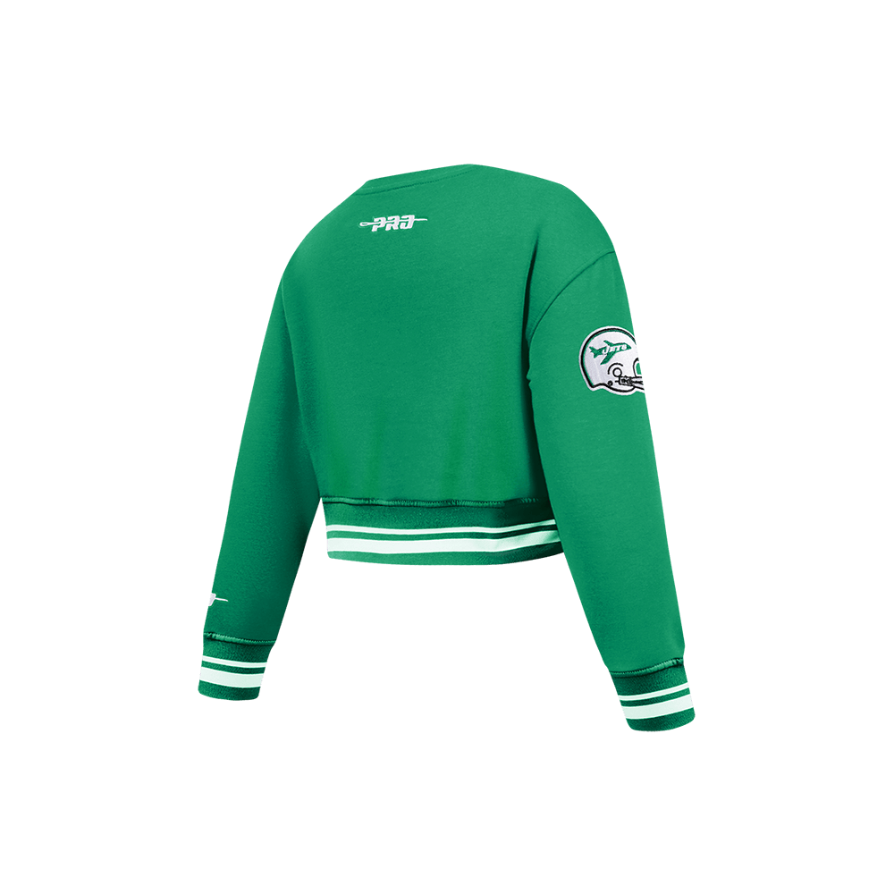 NFL New York Jets Retro Classic Little Girl'S Rib Fleece Crewneck (Kelly Green) product image 4, provided for visual