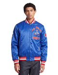 NFL NEW ENGLAND PATRIOTS ON TOP Men SATIN JACKET (ROYAL BLUE/RED) product image 1, provided for visual reference and product
