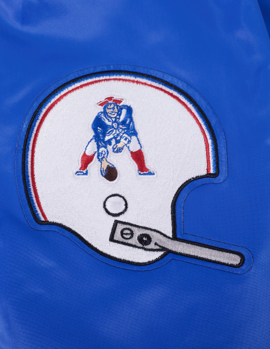 NFL NEW ENGLAND PATRIOTS ON TOP Men SATIN JACKET (ROYAL BLUE/RED) product image 4, provided for visual reference and product