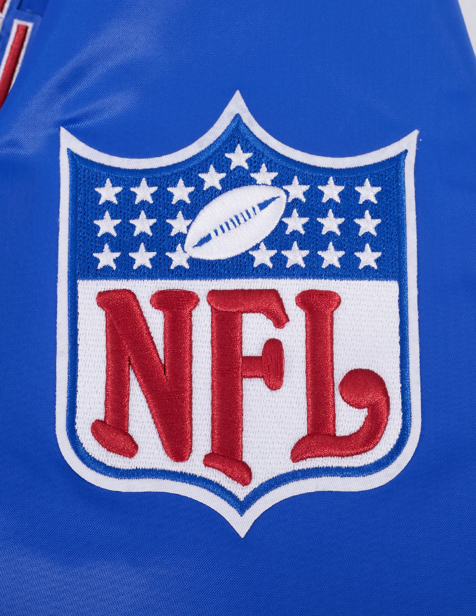 NFL NEW ENGLAND PATRIOTS ON TOP Men SATIN JACKET (ROYAL BLUE/RED) product image 5, provided for visual reference and product